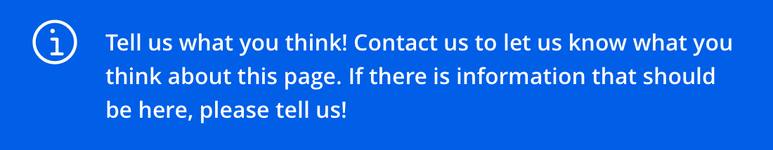 Tell us what you think! Contact us to let us know what you think about this page.